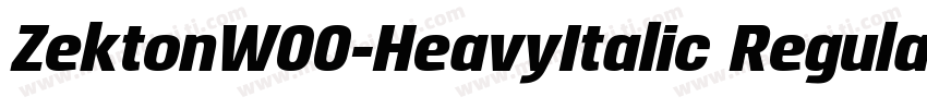 ZektonW00-HeavyItalic Regular字体转换